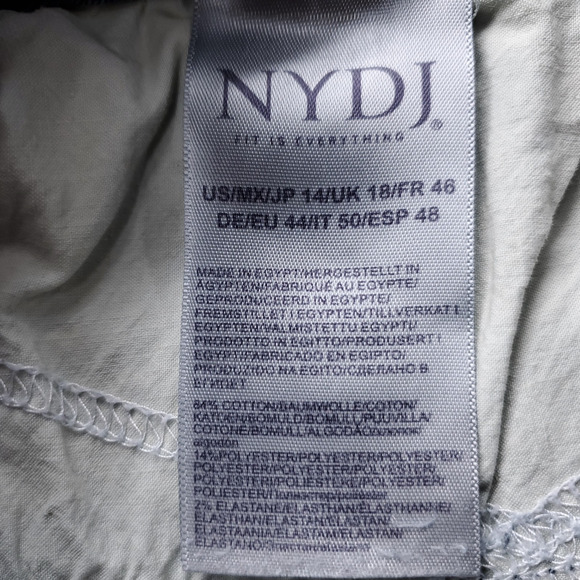 NYDJ Marilyn Jeans Women 14 Blue Straight Leg Lift x Tuck Technology Sustainable - Picture 10 of 13